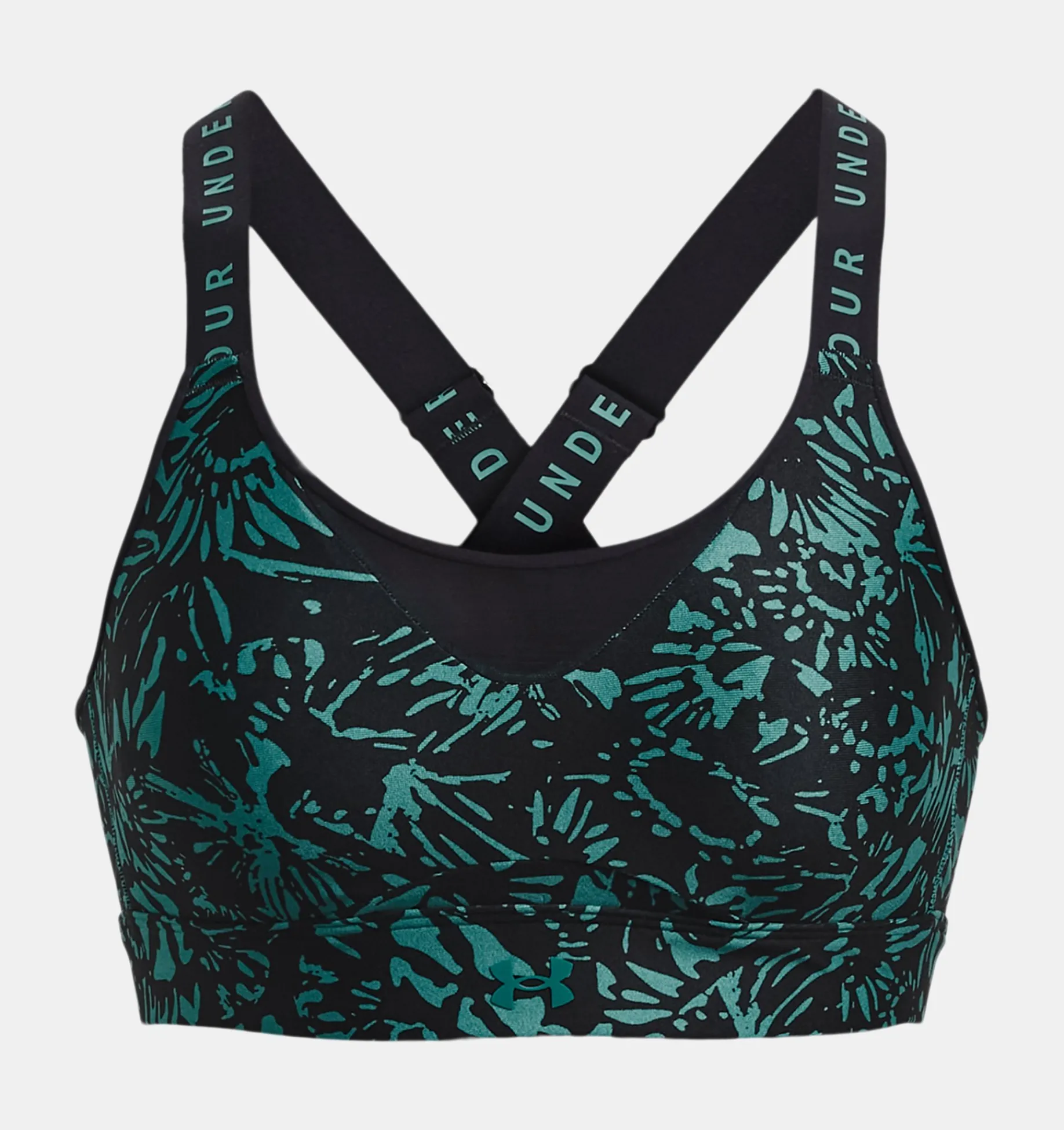 Clearance Under Armour Reggiseno Sportivo Ua Infinity High Printed Da Donna Black / Coastal Teal - 002