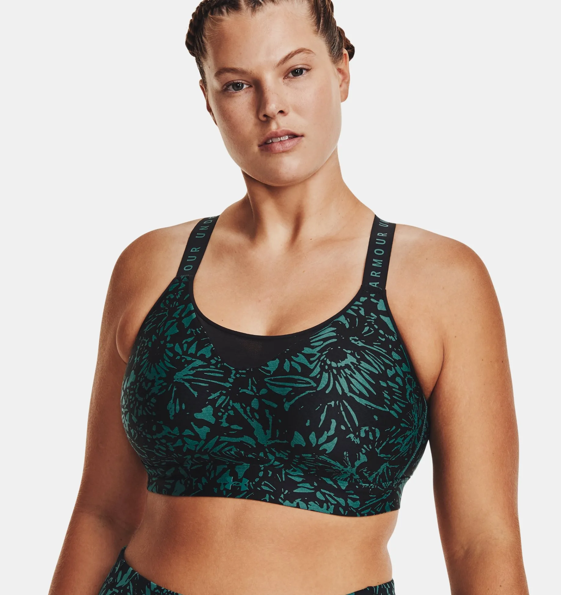 Clearance Under Armour Reggiseno Sportivo Ua Infinity High Printed Da Donna Black / Coastal Teal - 002