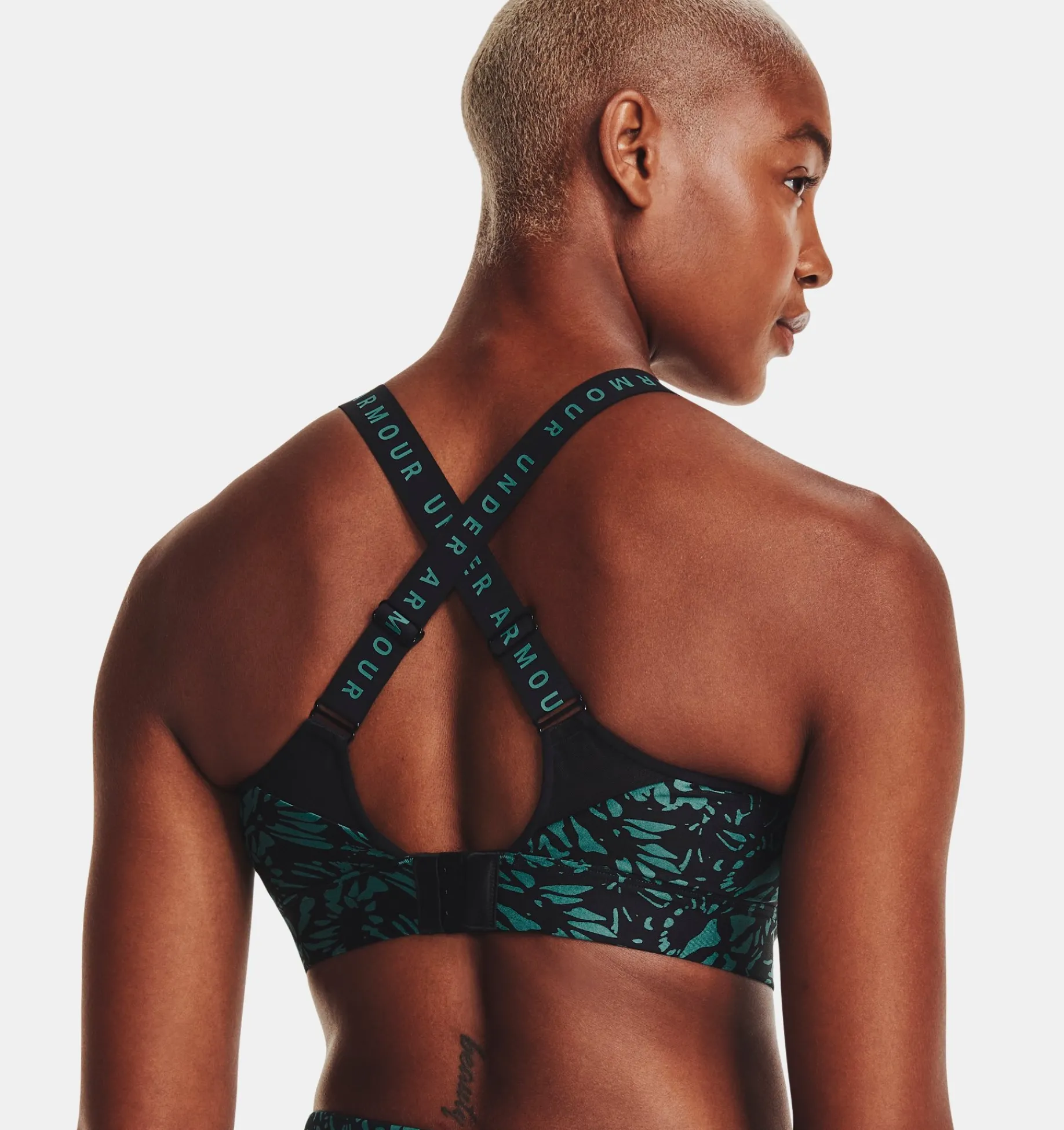 Clearance Under Armour Reggiseno Sportivo Ua Infinity High Printed Da Donna Black / Coastal Teal - 002