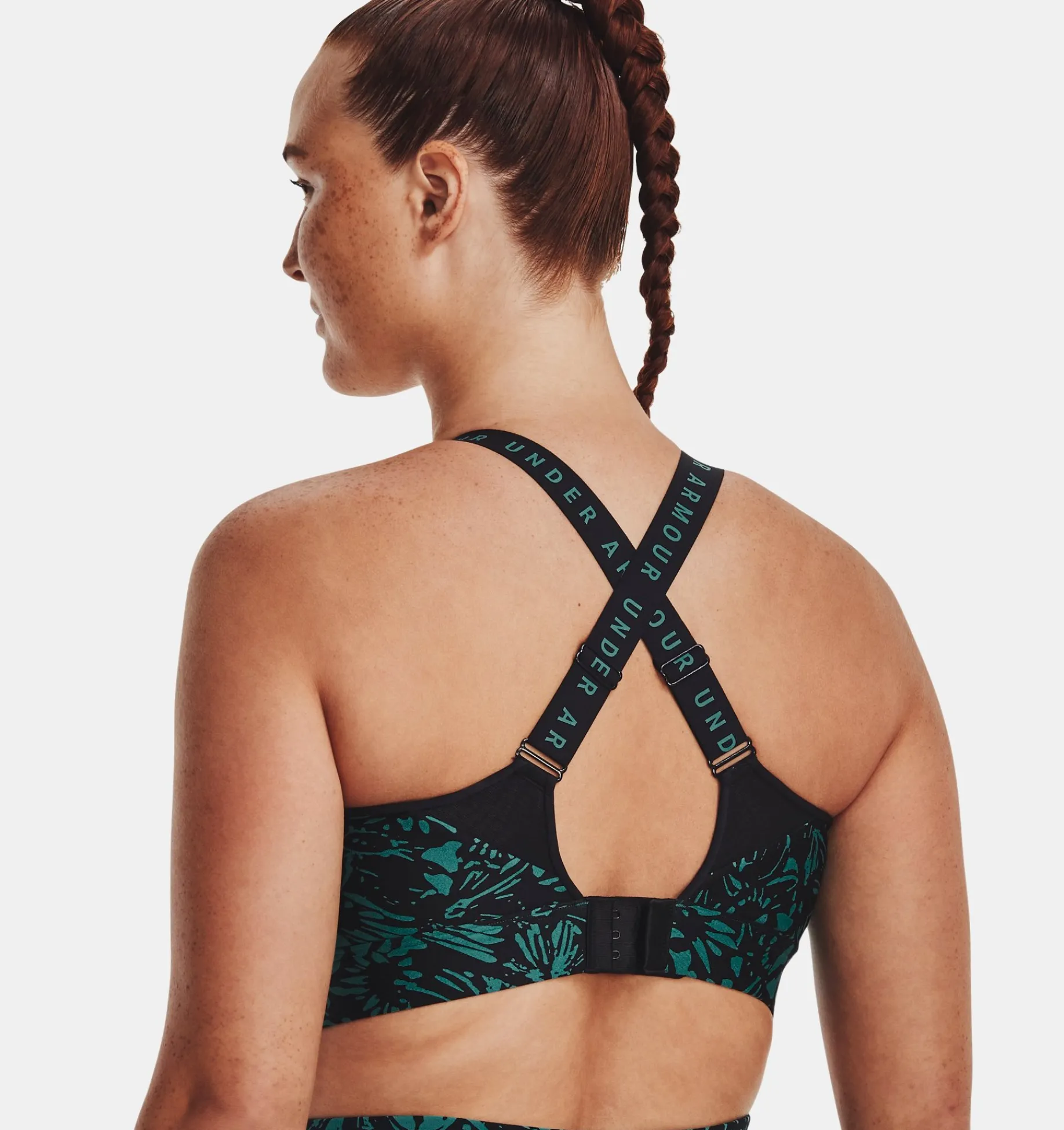 Clearance Under Armour Reggiseno Sportivo Ua Infinity High Printed Da Donna Black / Coastal Teal - 002