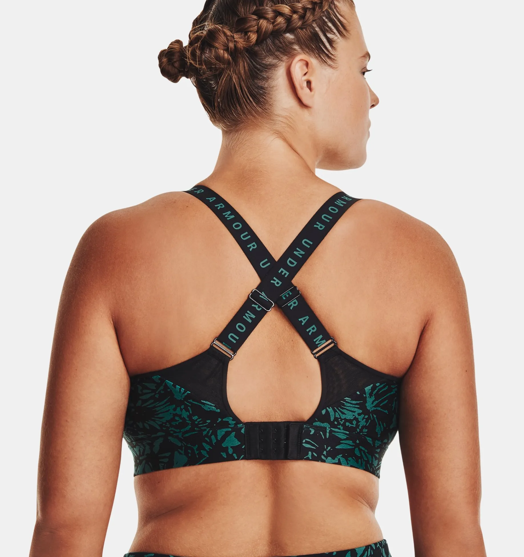 Clearance Under Armour Reggiseno Sportivo Ua Infinity High Printed Da Donna Black / Coastal Teal - 002