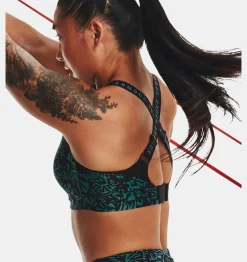 Clearance Under Armour Reggiseno Sportivo Ua Infinity High Printed Da Donna Black / Coastal Teal - 002