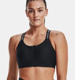 Fashion Under Armour Reggiseno Sportivo Ua Infinity High Zip Da Donna Black / White - 001