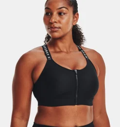 Fashion Under Armour Reggiseno Sportivo Ua Infinity High Zip Da Donna Black / White - 001
