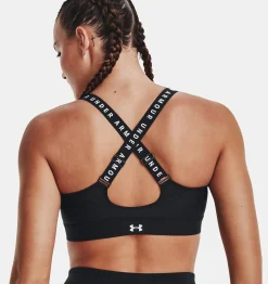 Fashion Under Armour Reggiseno Sportivo Ua Infinity High Zip Da Donna Black / White - 001