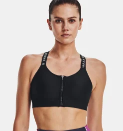 Fashion Under Armour Reggiseno Sportivo Ua Infinity High Zip Da Donna Black / White - 001