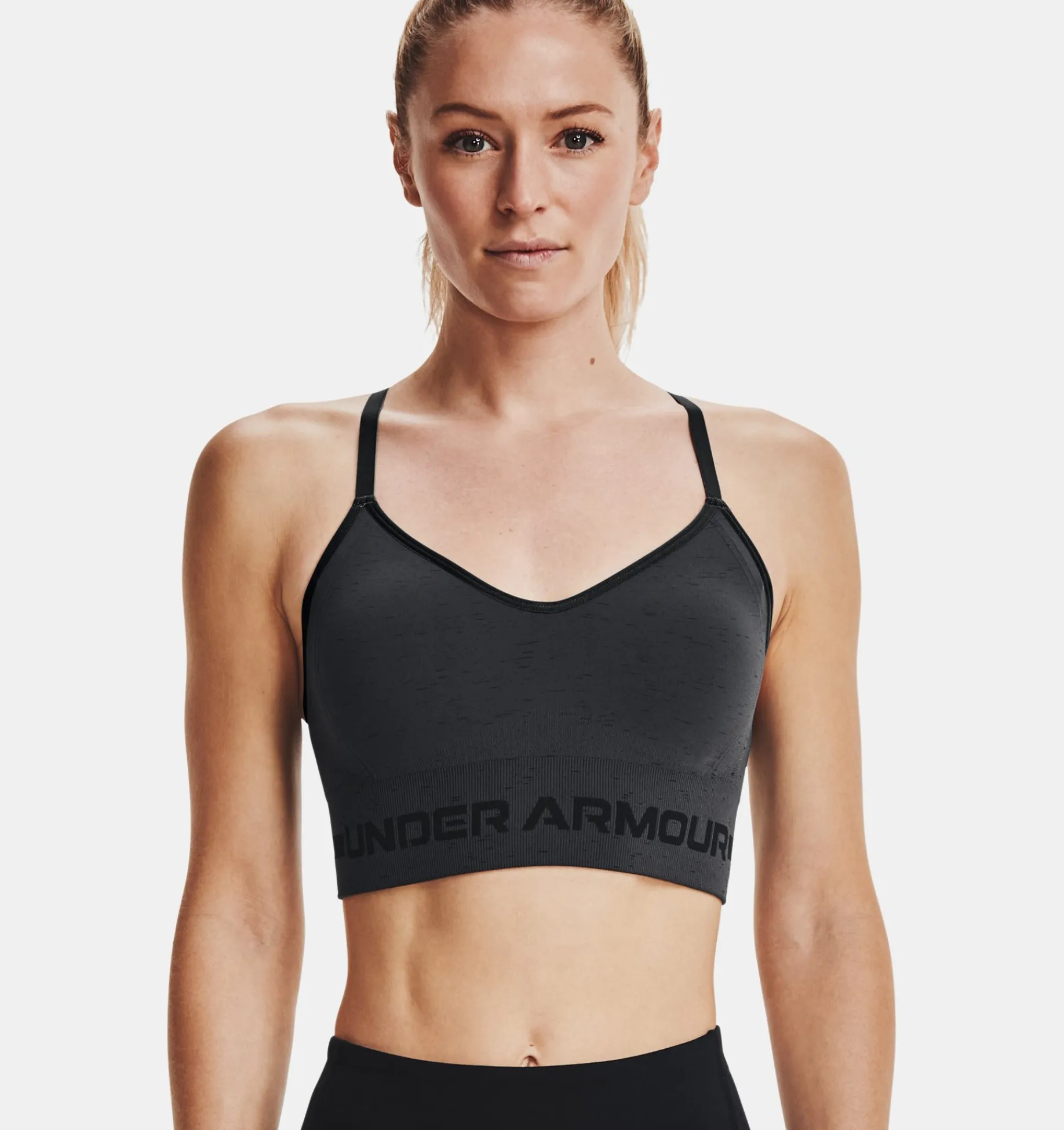 Clearance Under Armour Reggiseno Sportivo Ua Seamless Low Long Heather Da Donna Pitch Gray / Black - 012