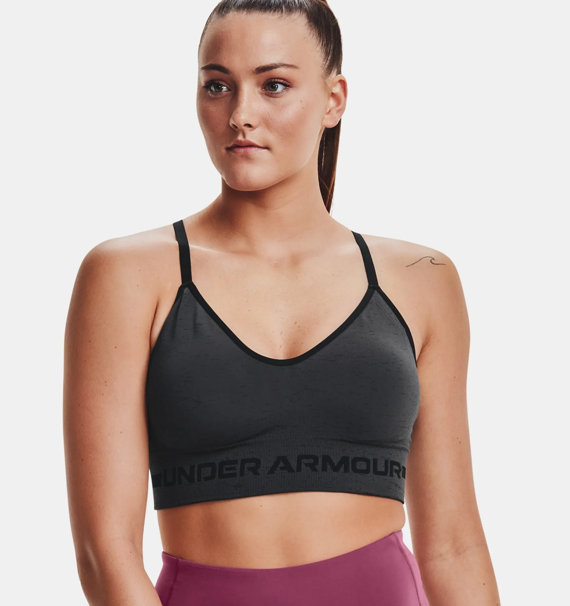 Clearance Under Armour Reggiseno Sportivo Ua Seamless Low Long Heather Da Donna Pitch Gray / Black - 012