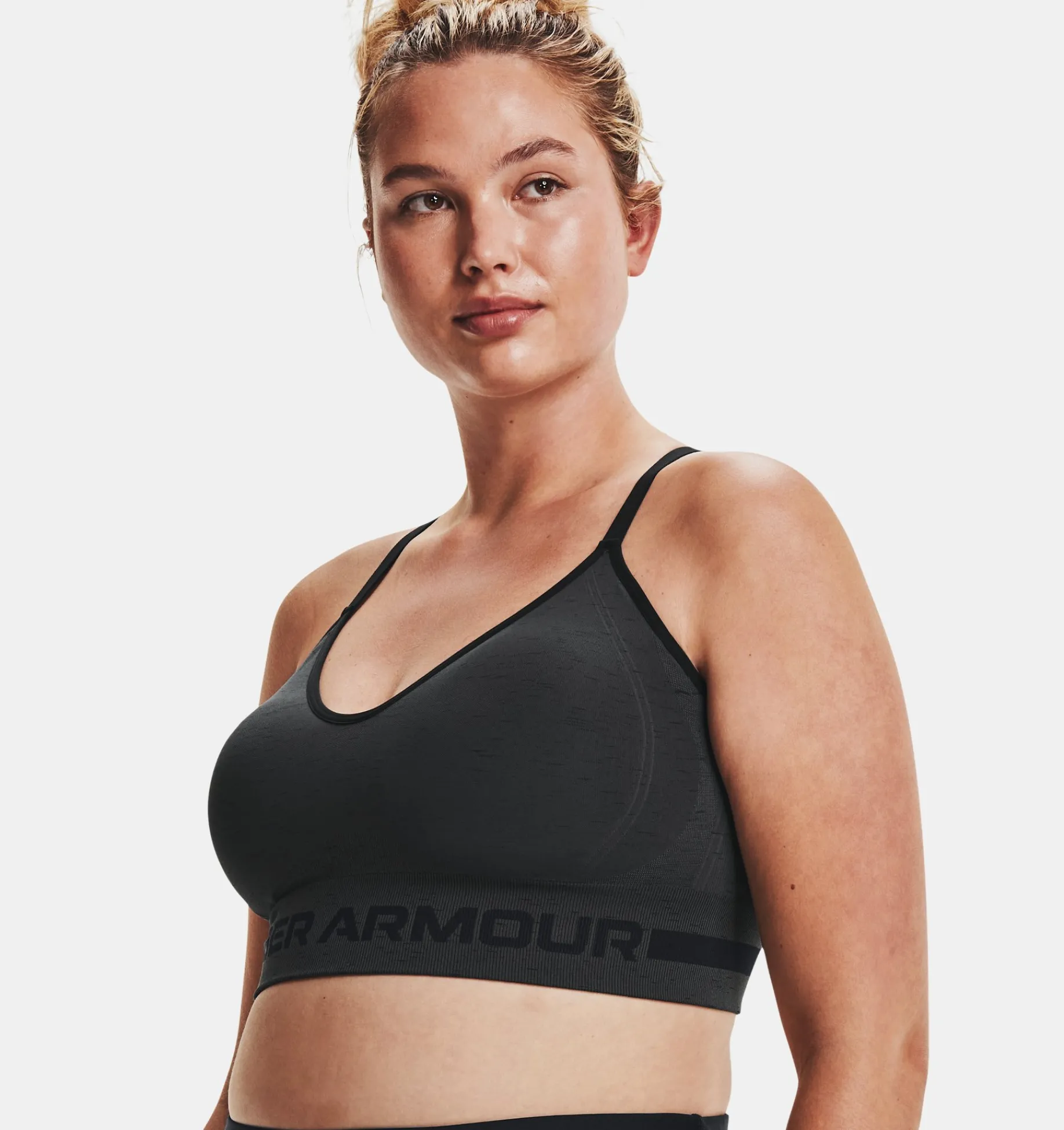 Clearance Under Armour Reggiseno Sportivo Ua Seamless Low Long Heather Da Donna Pitch Gray / Black - 012