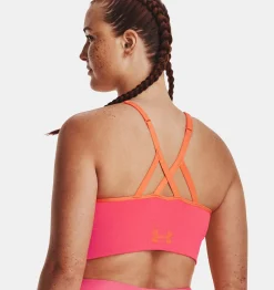 Shop Under Armour Reggiseno Sportivo Ua Seamless Low Longline Rib Da Donna Pink Shock / Frosted Orange - 683