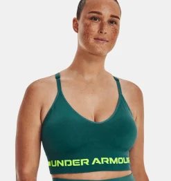 Sale Under Armour Reggiseno Sportivo Ua Seamless Low Long Da Donna Coastal Teal / Lime Surge - 722