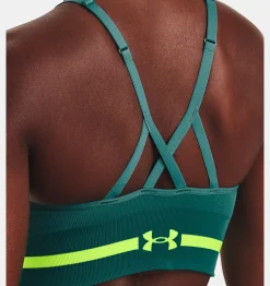 Sale Under Armour Reggiseno Sportivo Ua Seamless Low Long Da Donna Coastal Teal / Lime Surge - 722