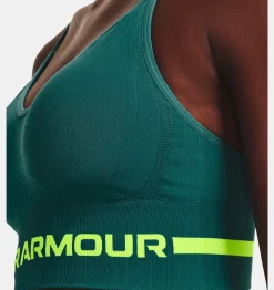 Sale Under Armour Reggiseno Sportivo Ua Seamless Low Long Da Donna Coastal Teal / Lime Surge - 722