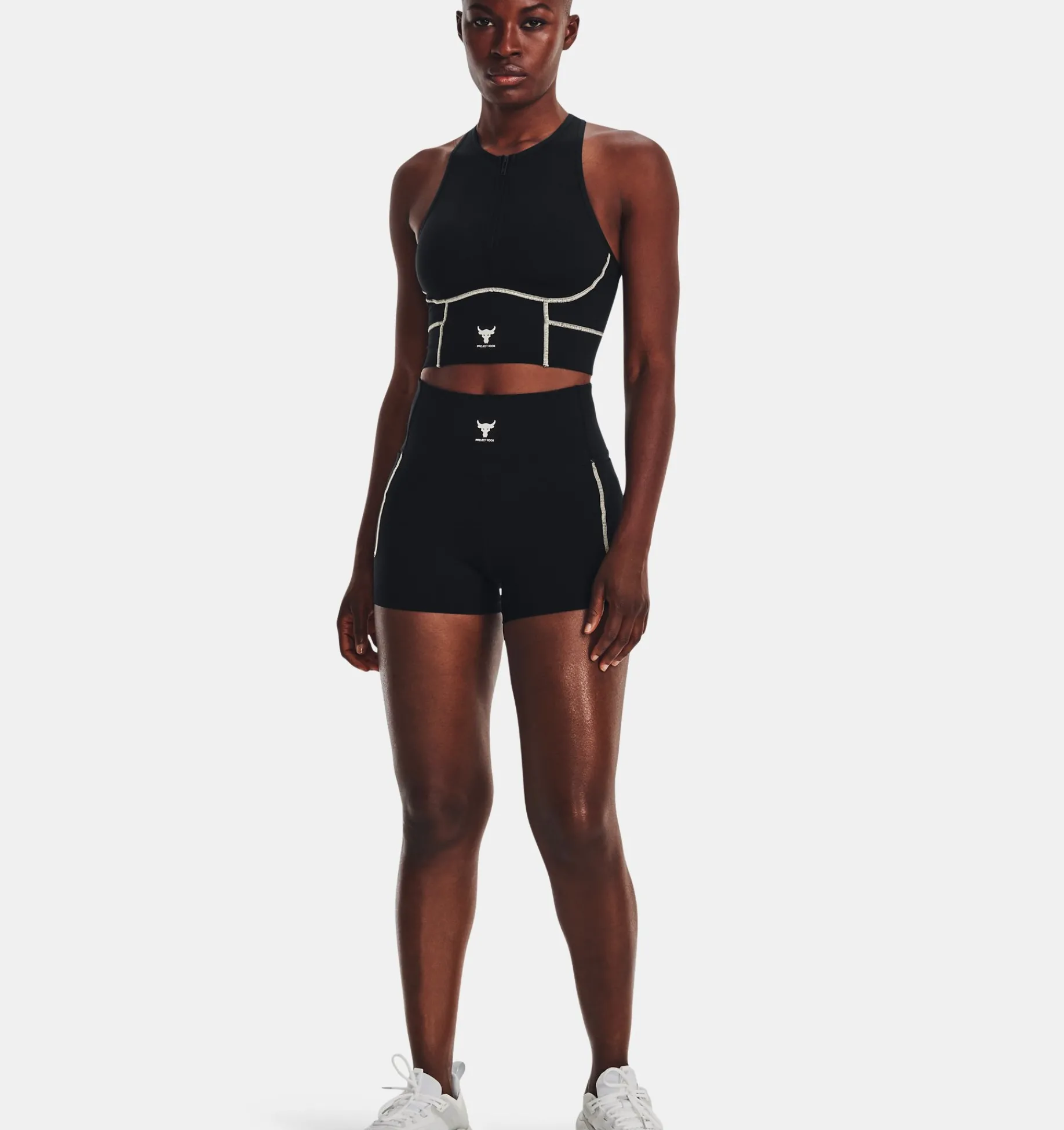 Clearance Under Armour Shorts Project Rock Meridian Da Donna Black / Ivory - 001