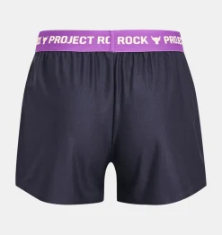 New Under Armour Shorts Project Rock Play Up Da Ragazza Tempered Steel / Lunar Purple - 558