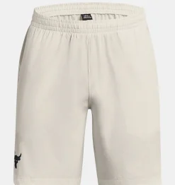 Best Sale Under Armour Shorts Project Rock Woven Da Uomo Ivory / Black - 130