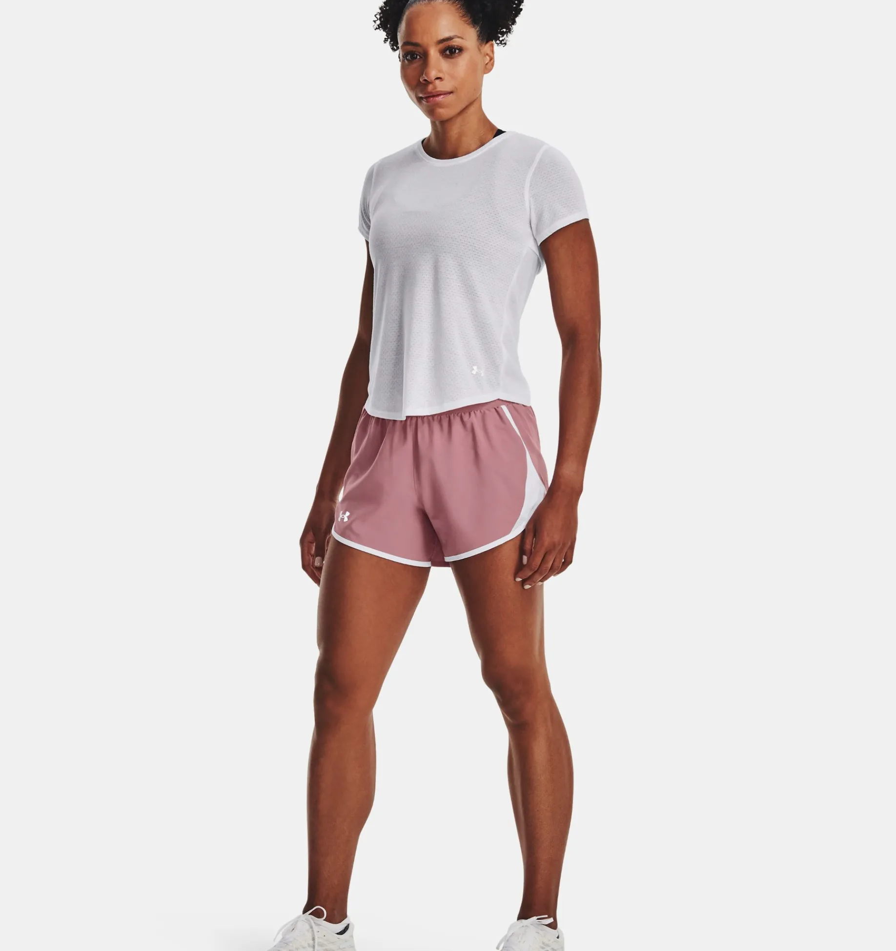 Sale Under Armour Shorts Ua Fly-By 2.0 Da Donna Pink Elixir / White - 697