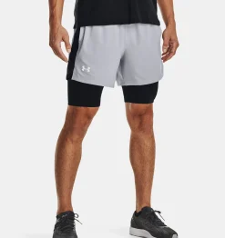 Store Under Armour Shorts Ua Launch 13 Cm 2 In 1 Da Uomo Mod Gray / Black - 011