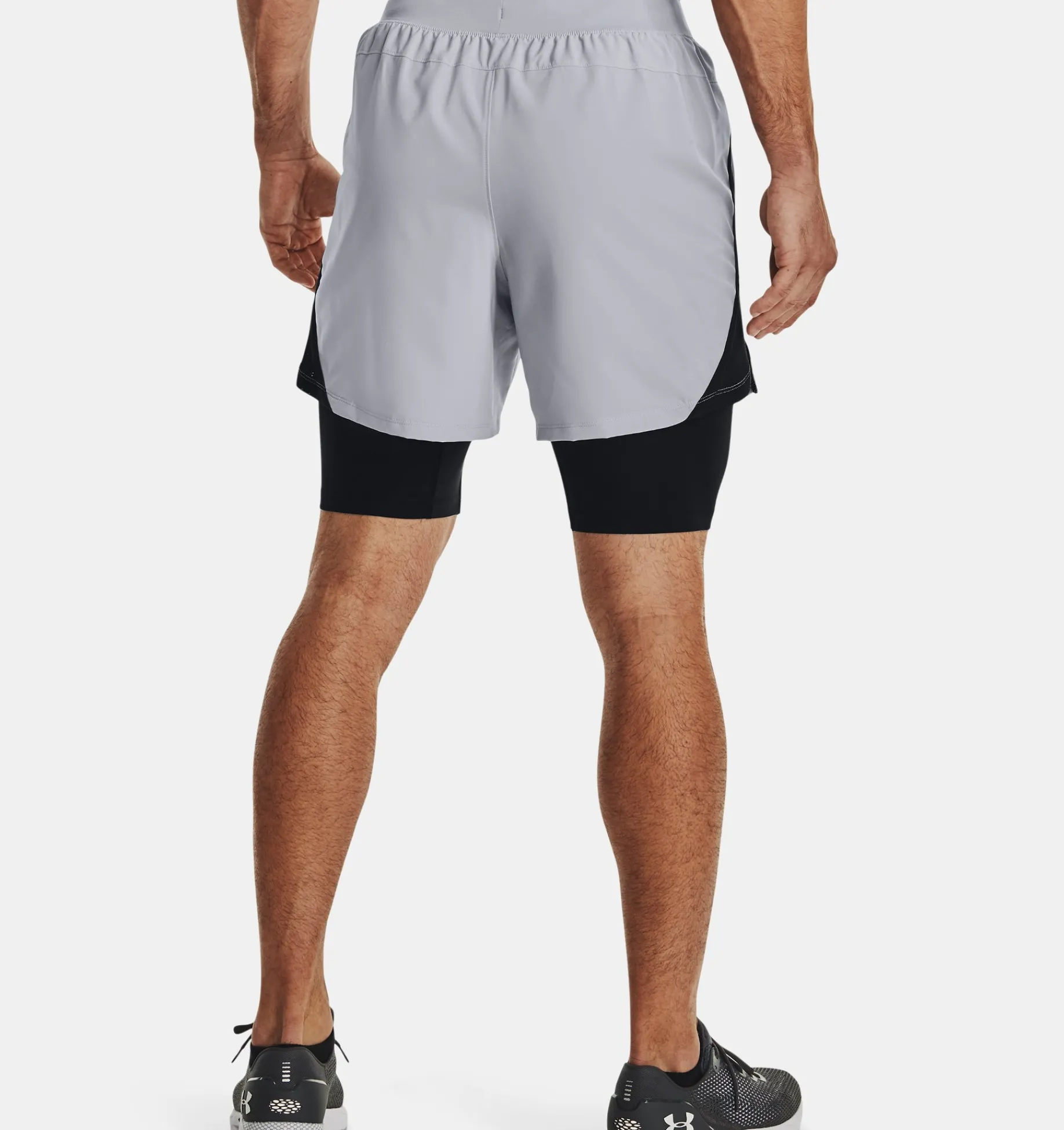 Store Under Armour Shorts Ua Launch 13 Cm 2 In 1 Da Uomo Mod Gray / Black - 011