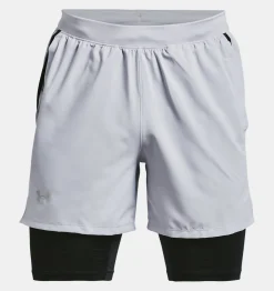 Store Under Armour Shorts Ua Launch 13 Cm 2 In 1 Da Uomo Mod Gray / Black - 011