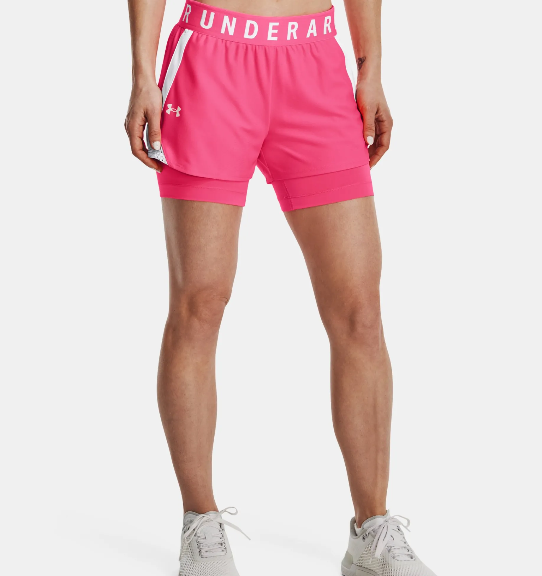 Outlet Under Armour Shorts Ua Play Up 2 In 1 Da Donna Cerise / White - 653