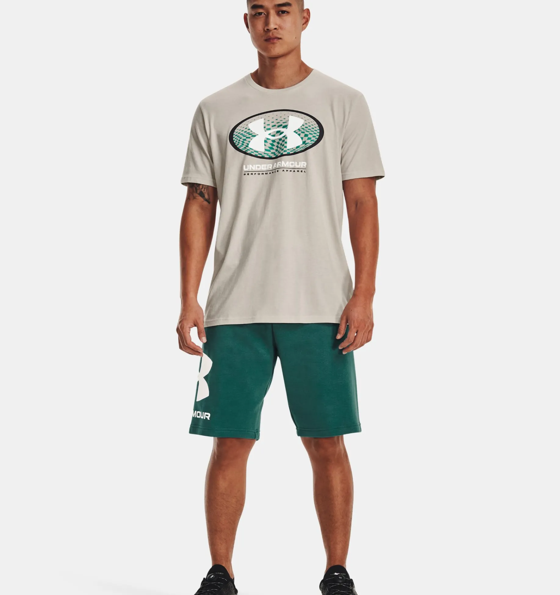 Best Under Armour Shorts Ua Rival Fleece Big Logo Da Uomo Coastal Teal / Onyx White - 722