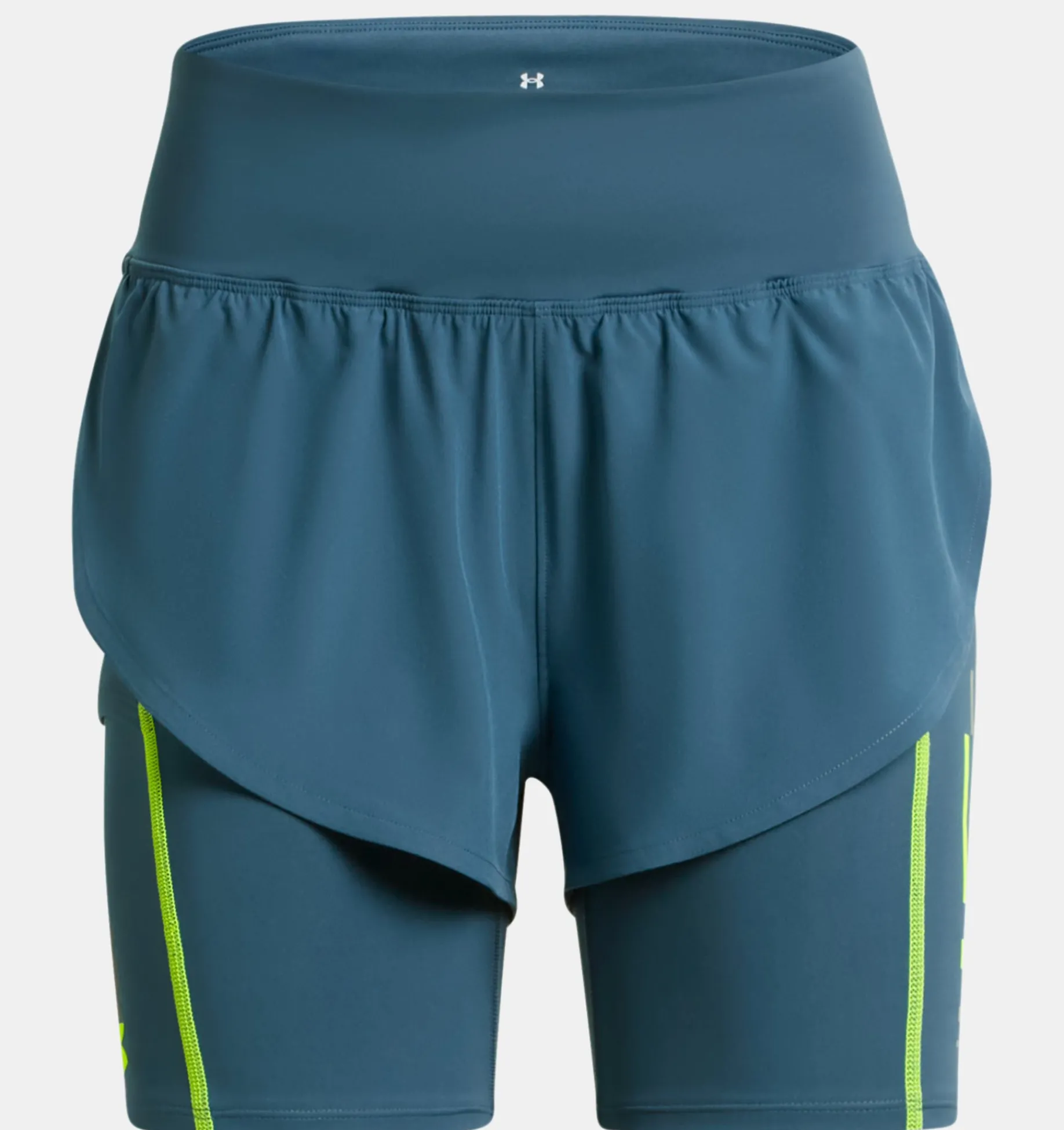 Discount Under Armour Shorts Ua Run Anywhere Da Donna Static Blue / Lime Surge - 414