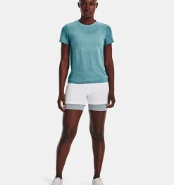 Shop Under Armour Shorts Ua Run Stamina 2-In-1 Da Donna White / Harbor Blue - 100