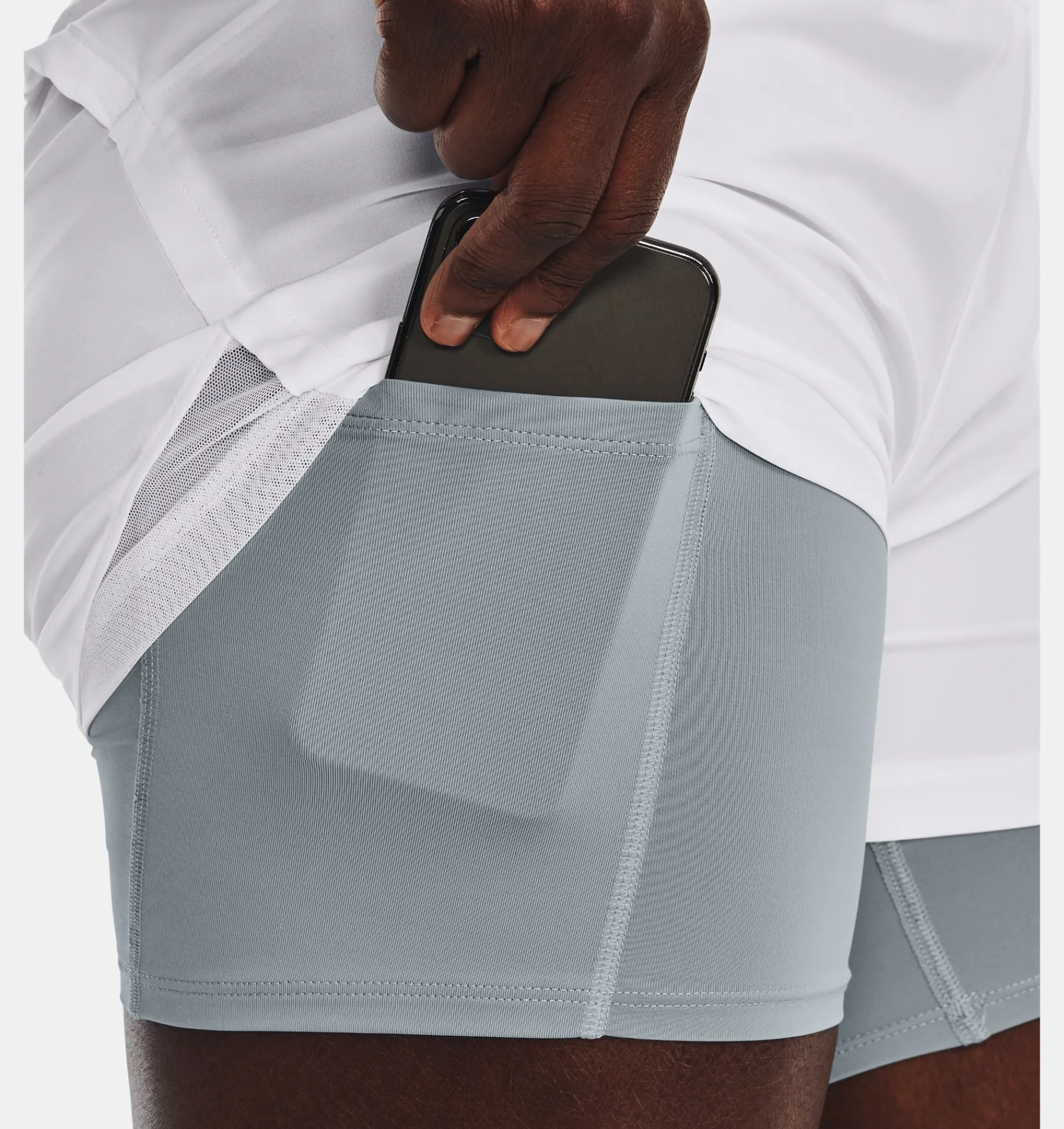 Shop Under Armour Shorts Ua Run Stamina 2-In-1 Da Donna White / Harbor Blue - 100