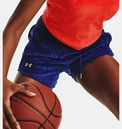 Sale Under Armour Shorts Ua Velour Rose Da Donna Bauhaus Blue / Silver Chrome - 456