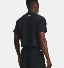 Best Sale Under Armour T-Shirt Project Rock Heavyweight Stay Hungry Ritagliata Da Uomo Black / White - 001