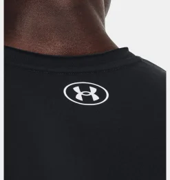 Best Sale Under Armour T-Shirt Project Rock Heavyweight Stay Hungry Ritagliata Da Uomo Black / White - 001