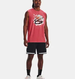 Hot Under Armour T-Shirt Senza Maniche Curry Da Uomo Chakra / White - 638