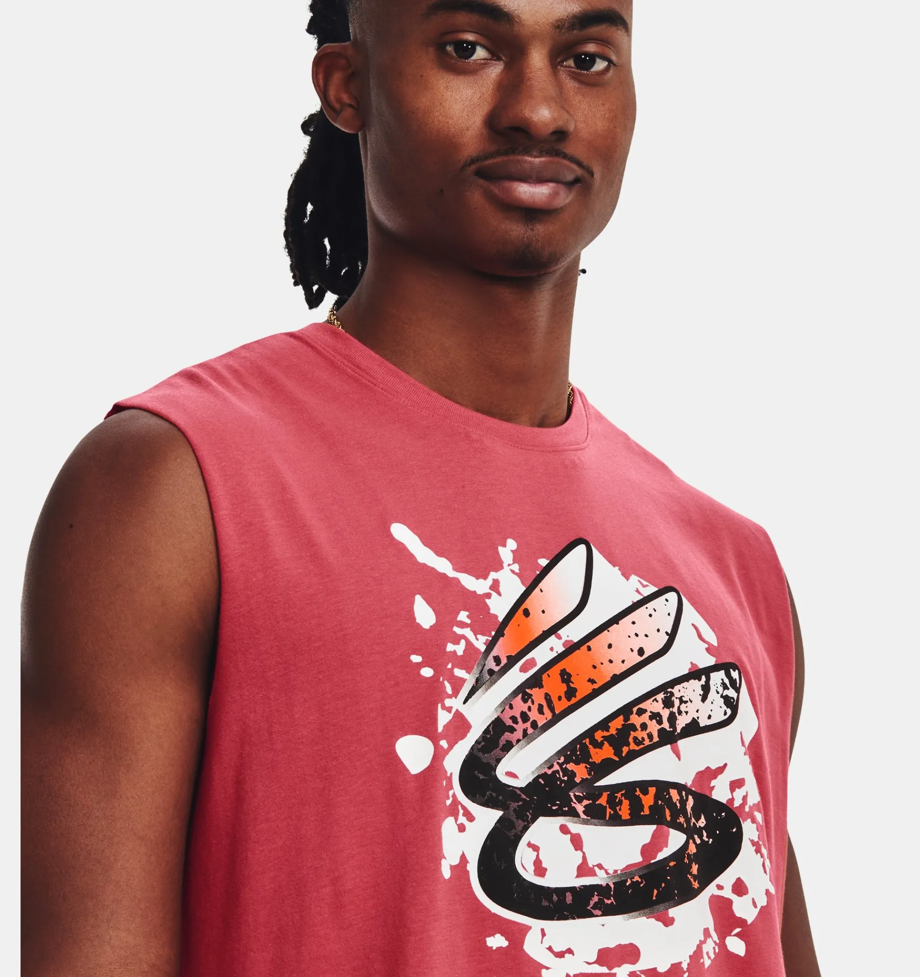 Hot Under Armour T-Shirt Senza Maniche Curry Da Uomo Chakra / White - 638