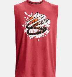 Hot Under Armour T-Shirt Senza Maniche Curry Da Uomo Chakra / White - 638