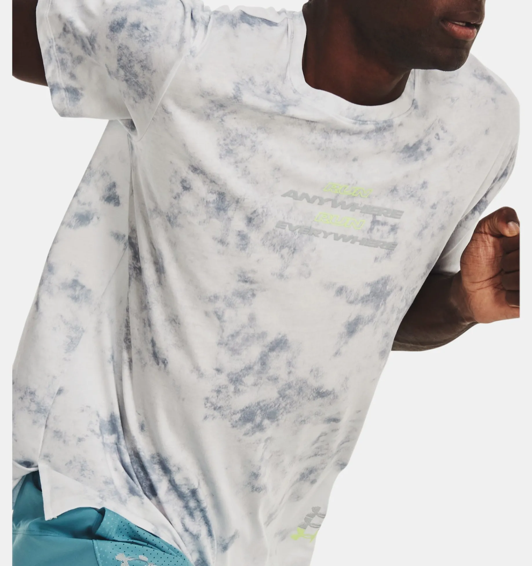 Flash Sale Under Armour T-Shirt Ua Run Anywhere Da Uomo Gray Mist / Lime Surge - 006