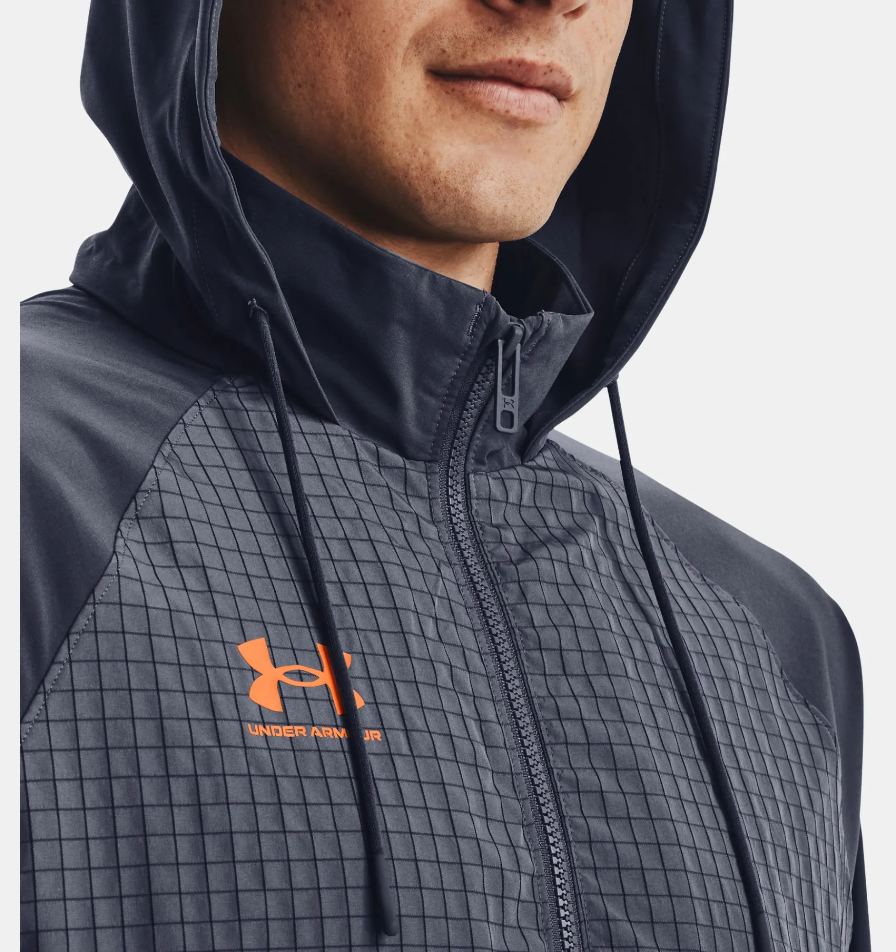 Cheap Under Armour Tuta Ua Accelerate Da Uomo Downpour Gray / Orange Blast - 044